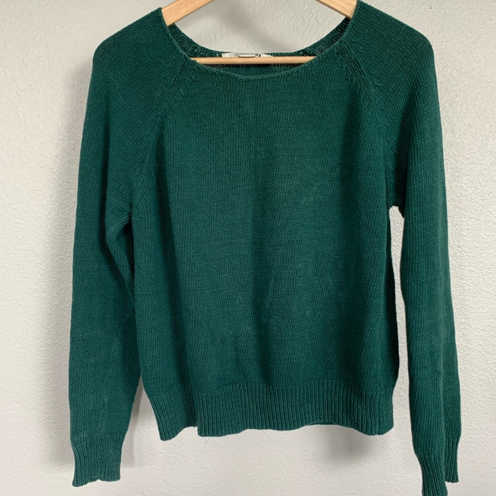 Forever 21 Classic Green Sweater 100% Cotton M EUC
